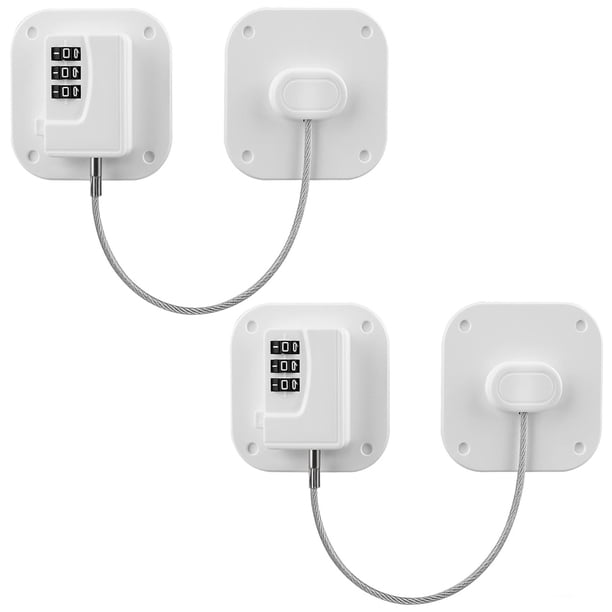 Cerradura para refrigerador con contraseña de 2 piezas, cerradura de seguridad para refrigerador para niños, restrictor de ventana con contraseña digital - Cerradura codificada con adhesivo fuerte,