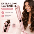 thumbnail image 2 of Automatic Curling Irons, 1.25 Inch Ceramic Curling Wand with 9 Heat Settings, Anti-Scald, LCD Display & Auto Shut-Off Air curler, Dual Voltage & Lightweight for Travel, 2 of 7