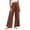 Brown, variant on Womens Wide Leg Front Split Wrap Flowy Pants Casual Tie High Waist Beach Palazzo Trousers