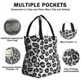 thumbnail image 3 of White and Gray Of Leopard Print Drawstring Lunch Bag Women - Drawstring Lunch Bag Insulated for Work Office - Stain-Resistant Large Lunchbags for Women with Multi-Pockets, 3 of 6