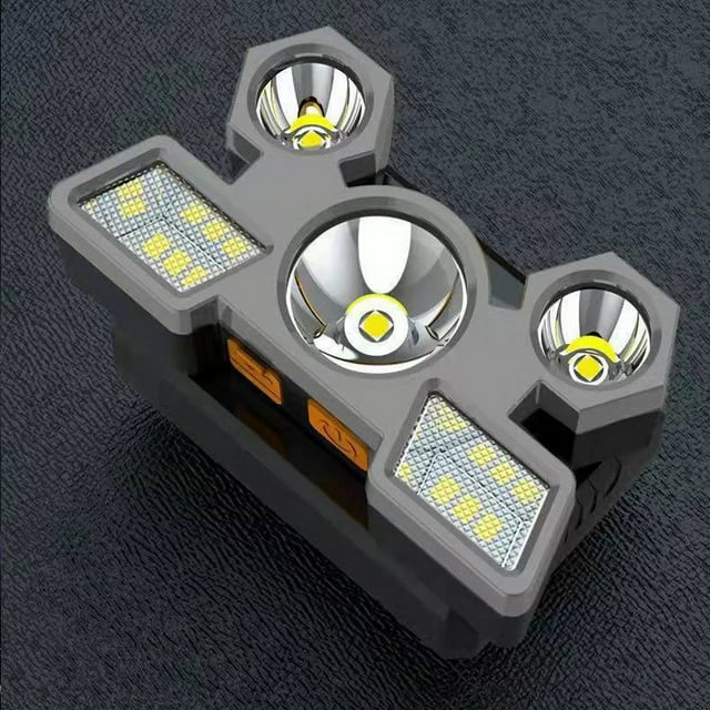 Faro ABS con carga USB, luz fuerte, larga distancia, para acampar, para montar de noche, pesca nocturna, fuente de luz Dual