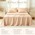 thumbnail image 6 of Jessy Home Bed Sheets Set 4 Piece Queen/Full Sheet Set Champagne Microfiber Fitted Sheet, Flat Sheet & 2 Pillowcases Bedding Set, 6 of 11