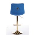thumbnail image 4 of Set of 2 Blue Velvet Bar Stools / Chrome Base, Height-Adjustable for Bar Spaces, 4 of 5