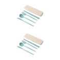 thumbnail image 4 of Kearding ¡Novedad de 2021! Juego de cubiertos de de 4 Uds., cuchillo de paja de trigo, tenedor, palillos, cuchara, vajilla portátil con caja de Type6 NO6 Kearding CBP592543, 4 of 6
