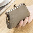 thumbnail image 6 of YooGuoGuo Small Wallet for Women Vintage Leather Coin Purse Compact Kiss Lock Card Case Daily Change Pouch with 2 Pockets, 6 of 7