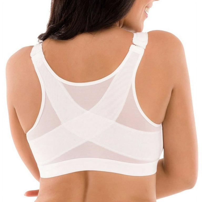 Womens Front Closure Full Coverage Back Support Posture Corrector Bra  Breathable Wirefree Underwear Sports Support Fitness Vest Bras 