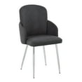 thumbnail image 4 of LumiSource Chrome Metal, Clear Glass, Grey Fabric Cece-Dahlia Dining Set - 3 Piece, 4 of 5