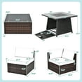 thumbnail image 3 of Gymax Set of 7 Patio Furniture Set w/ 35'' Propane Gas Fire Pit Table & Waterproof Cover Turquoise, 3 of 7