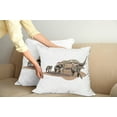 thumbnail image 3 of Ambesonne African Throw Pillow Cover 2 Pack, Animals on Savannah Modern, 18", White and Brown, 3 of 6