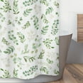 thumbnail image 3 of Sweet Jojo Designs Floral Leaf Bathroom Fabric Bath Shower Curtain - Green and White Boho Watercolor Botanical Woodland Tropical Garden, 3 of 5