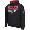 thumbnail image 2 of Men's Colosseum Black Wisconsin Badgers Sunrise Pullover Hoodie, 2 of 3
