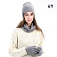 thumbnail image 2 of Hat Scarf Gloves Set Classic Unisex Thermal Gloves Loop Scarf Ribbed Knit Cap, 2 of 10