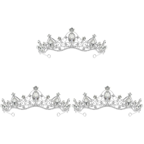 3 Pieces Headband Crowns Baroque Bridal Hair Decoration