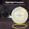 thumbnail image 4 of Toorise Small Desk Clocks Battery Operated Desk Alarm Clocks with Light Table Alarm Clocks Vintage Silent No Ticking Analogue Small Clock for Bedside Bedroom Kitchen Office Travel (Milky White/Pink), 4 of 8