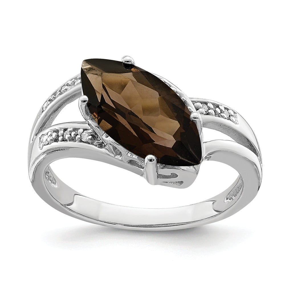 AA Jewels Solid 925 Sterling Silver Chocolate Brown Smoky Quartz and