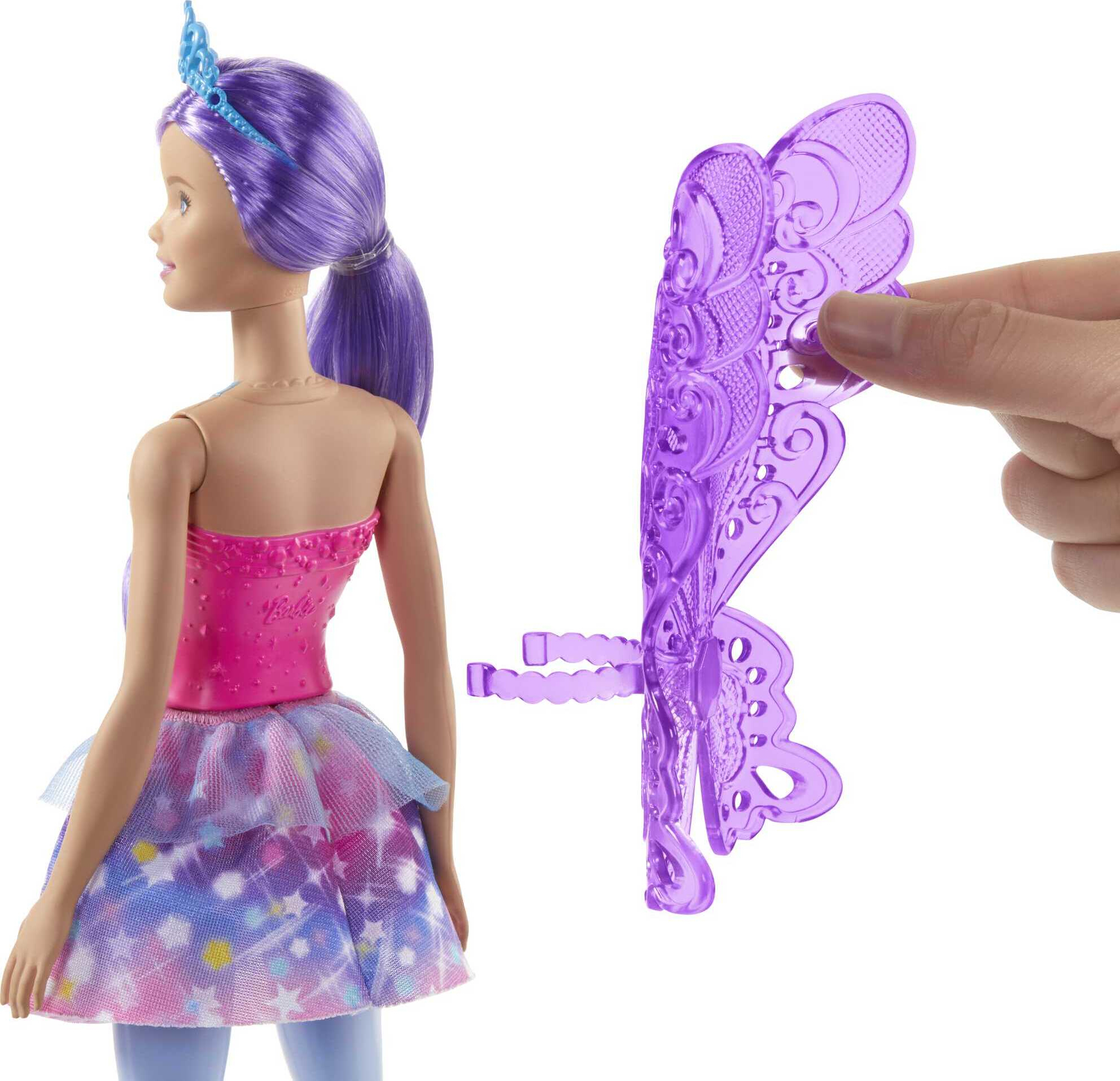 Barbie Dreamtopia Fairy Doll with Purple Hair, Removable Wings & Tiara Accessory - image 5 of 6