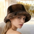 thumbnail image 2 of Bucket Hats for Woman Winter Clothing Fluffy Fuzzy Fitness Soft Fisherman Cap Men's Hats & Caps Brown, 2 of 9
