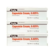 Rugby Capsaicin 0.025% Cream for Body Aches & Pains, 2.1 Oz, 3 Count