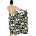 thumbnail image 4 of LA LEELA Men's Christmas Tree Swim Bath Trunk Swimsuit Regular Surfing Swimwear Sarong Long Pareo Beach Wrap One Size Jade, Santa Reindeer Sleigh, 4 of 5