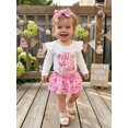 thumbnail image 3 of Cjfdfy Newborn Baby Girls Half Birthday Fall Outfit Cute Half Way To One Letter Cake Print Long Sleeve Romper And Tutu Skort Headband Three-piece Set Birthday Fall Winter Outfit, 3 of 9