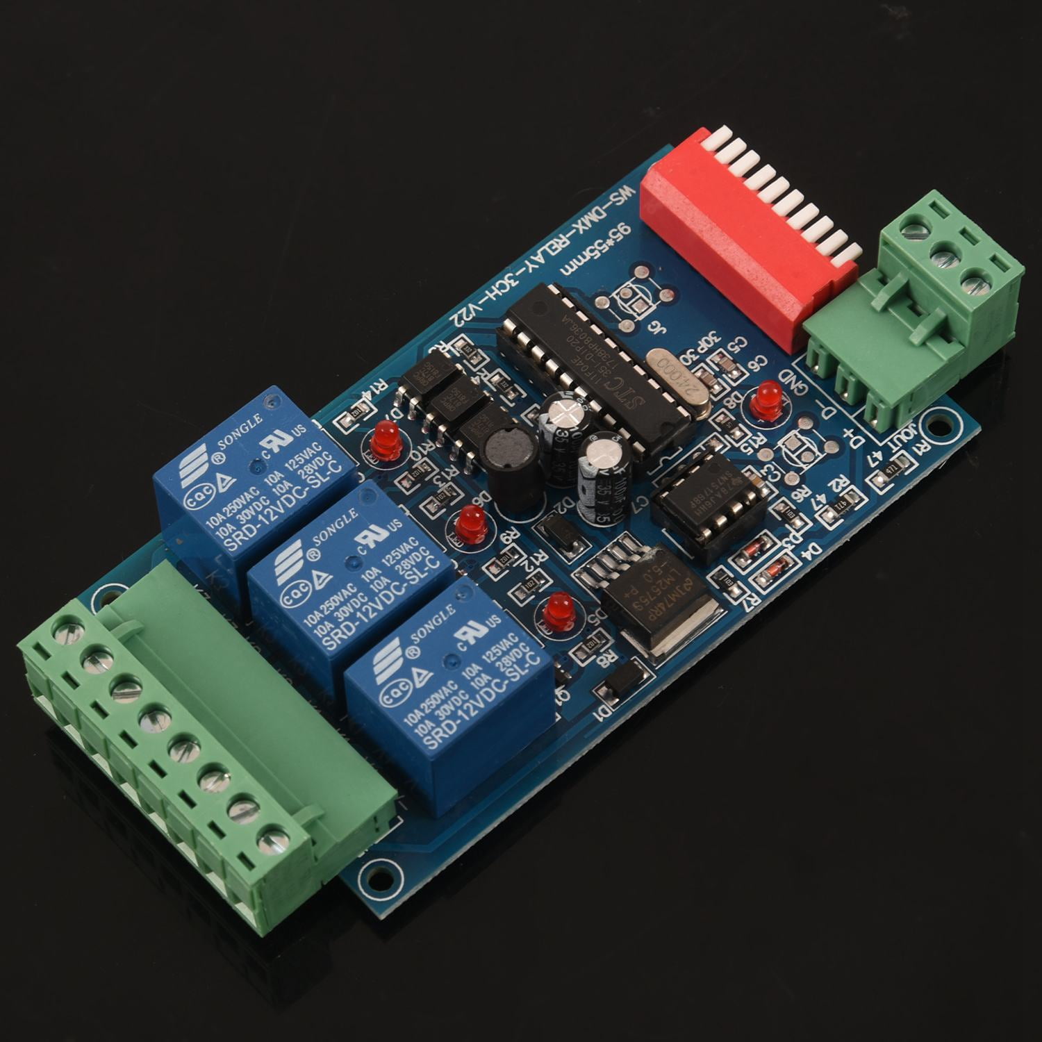 3 Channel 5A DMX512 Controlled Relay Switch Kit DIY