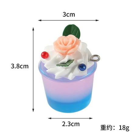 

4pcs Ice Cream Hanging Decorations Phone Charms Cute Pendants for Purse Party Favors