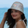 thumbnail image 2 of Gtoiithly Womens Hats Gold Foil Coated Reversible Fisherman Versatile Streetwear Fashion-Forward & Trendy Hats for Ladies White, 2 of 4