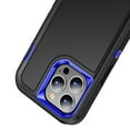 thumbnail image 5 of For Apple iPhone 14 Pro (6.1") Hybrid 3 Layers Hard 3in1 Shockproof with Kickstand Heavy Duty Hard Rubber Anti-Drop Cover ,Xpm Phone Case [ Black / Blue ], 5 of 8