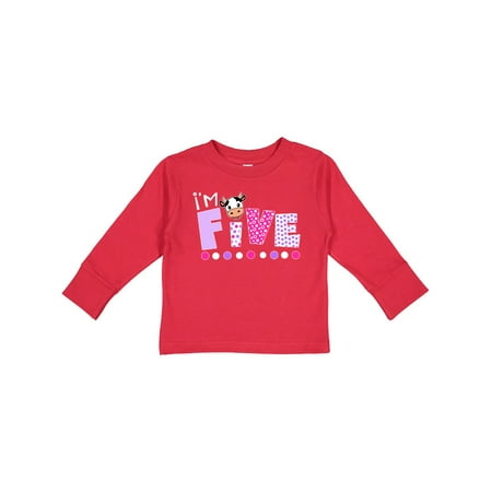 

Inktastic I m 5 Cute Cow and Polka Dots Gift Toddler Boy or Toddler Girl Long Sleeve T-Shirt