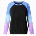 thumbnail image 6 of Towmus Women's Regular-Fit Long-Sleeve Crew Neck Fall Casual Color Block Sweatshirts for Women Solid Color Basic Tops, 6 of 6