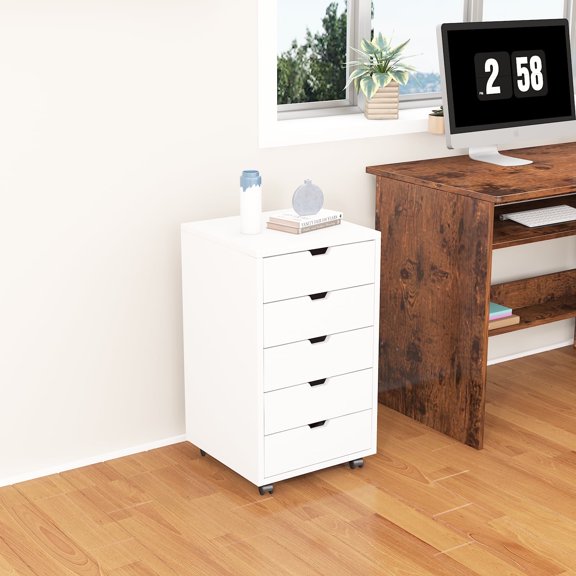 MIN EN WIN 5-drawer roller storage cabinet - Multi-functional office and household file and clutter organizer
