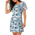 thumbnail image 2 of Disketp Boat In Ocean for Womens Short Sleeve Sleepshirt Scoopneck Cute Nightdress Comfy Nightgown, 2 of 6
