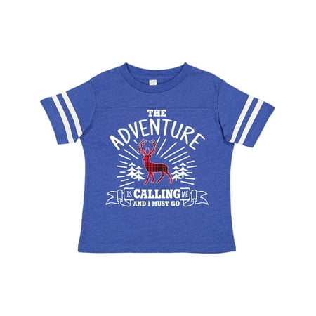 

Inktastic The Adventure is Calling and I must Go with Plaid Deer Gift Toddler Boy or Toddler Girl T-Shirt