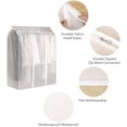 thumbnail image 5 of 50'' Garment Bags for Hanging Clothes, Large Translucent Frosted Garment Rack Cover Bags Clothing Storage Bag with Zipper for Hanging Shirts, Coats, Dresses, Suits, Seal Closets to Protect Clothing, 5 of 6
