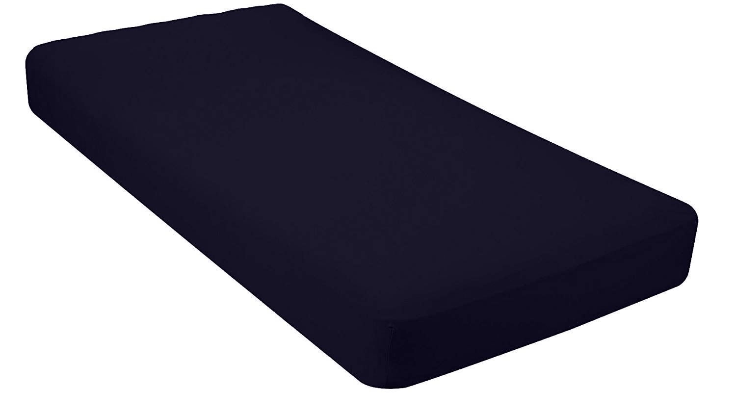 550 TC Cotton Pack of 12 Fitted Sheet / Bottom Sheet 15 Inch Deep Pocket (Solid Navy Blue