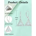 thumbnail image 7 of VESITIM Sterling Silver Celtic Knot Leverback Earring Created White Heart Opal Dangle Drop Earrings Triangle Trinity Knot Women Jewelry, 7 of 7