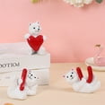 thumbnail image 4 of nvzhuang Valentine's Day Little Polar Bear Figurines 3 Pcs Set Love Resin Desktop Ornament for Home Holiday Decor, 4 of 8