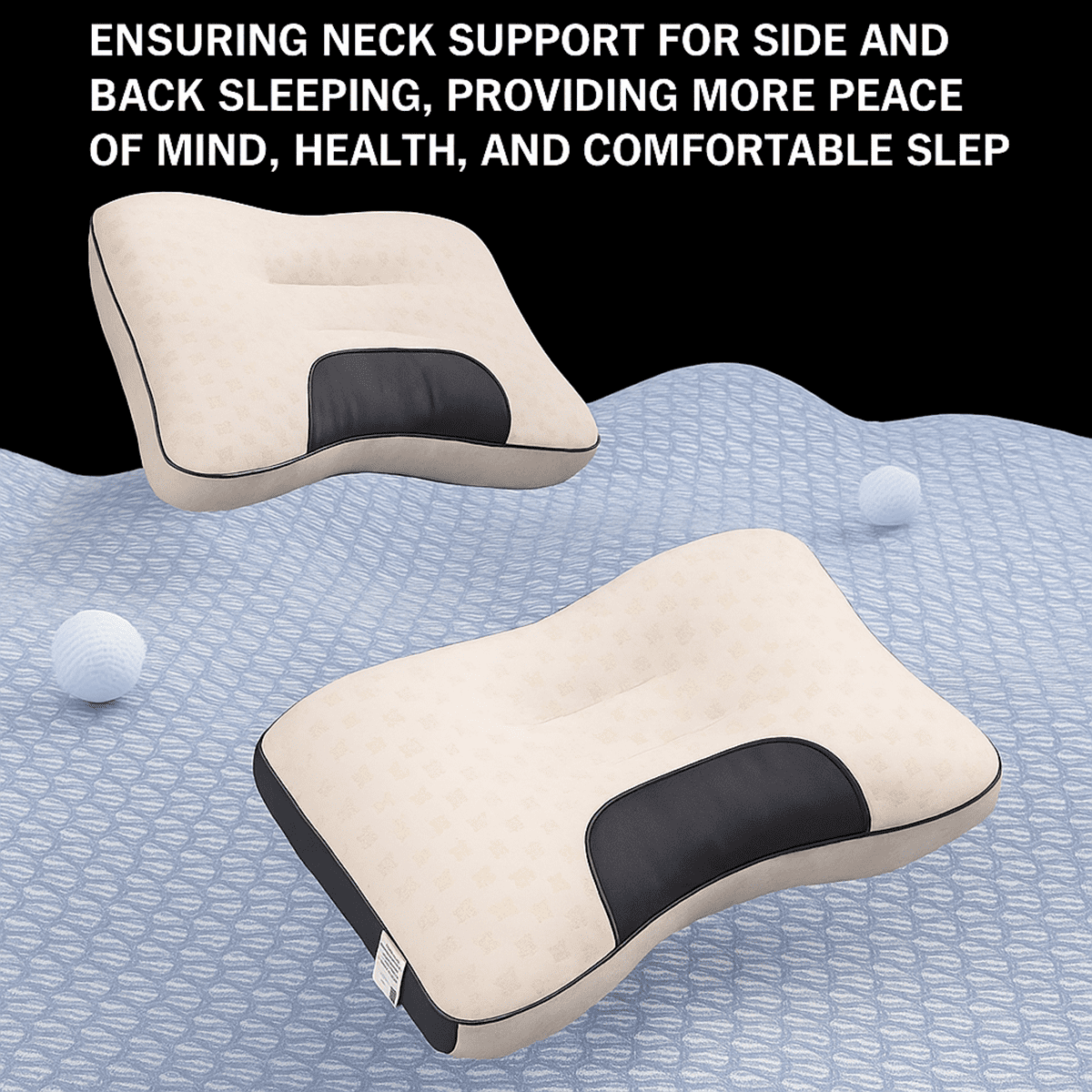 Eurhowing Memory Foam Cervical Pillow for Neck Pain Relief, Ergonomic Orthopedic Pillow, Contour Pillow for Side & Back Sleepers