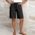 thumbnail image 6 of VBVC Women's Drawstring Wide Leg Shorts,Breathable Knee-Length Pants For Women,Ladies Work Beach Trousers with Pockets,Black,S-2XL, 6 of 7