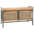 thumbnail image 4 of Safavieh Noah Rustic 2 Drawer Wooden Storage Bench, 4 of 6