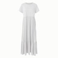 thumbnail image 6 of Women's Short Sleeve Crewneck Swing Dress Flowy Tiered Maxi Beach Dress With Pockets Summer Fashion Adorable Dress For Woman, 6 of 6