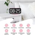 thumbnail image 2 of Reloj despertador digital, pantalla de espejo LED grande, 2 puertos de carga USB, brillo ajustable automáticamente, hermoso reloj moderno en dormitorio y oficina,, 2 of 5