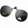 thumbnail image 1 of Gafas de Sol con Clip Polarizado, Lentes de Vidrio, Marco Metálico Redondo, Protección UV400, Anti-Resplandor, Para Usar Sobre Anteojos, 1 of 5