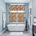 thumbnail image 3 of Thanksgiving Orange Pumpkin Kitchen Curtains Sets for Windows 24 Inch Length, Fall Autumn Leaves Farmhouse Check Rod Pocket Window Treatments Tier Curtains and Valances Set for Bedroom/Bathroom, 3 of 8