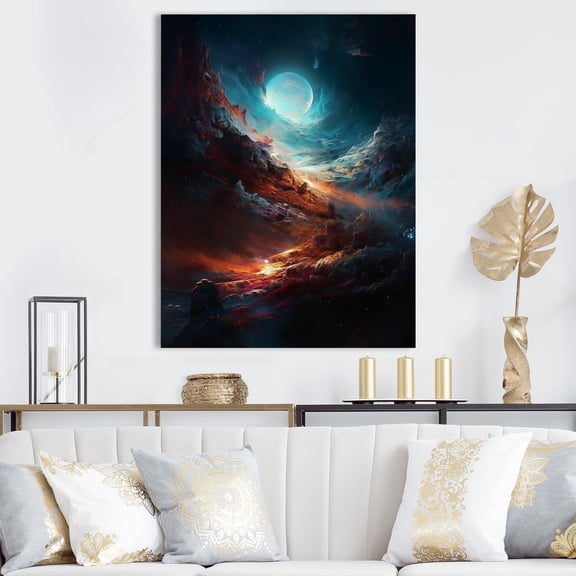 DESIGN ART Designart "Imagine Space Ii" Space Wall Art Prints 12 in. wide x 20 in. high