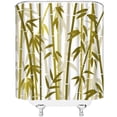 thumbnail image 3 of Bamboo Shower Curtain Green Bamboo Forest Tree Japanese Asain Art Rustic Vintage Wild Nature Plant Scenic Watercolor Fresh Spa Fabric Bathroom Sets with Hooks,Tan, 3 of 3