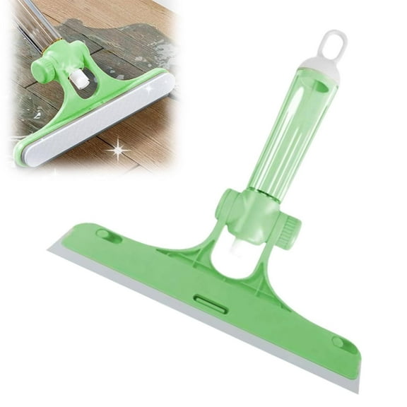 3 in 1 Window Cleaning Scraper, All-Purpose Spray Window Squeegee Cleaner Tool,for Glass Doors for Windows Glass, Mirrors Scraper, Brush, 8.47x10.12"