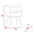 thumbnail image 6 of Wooden Nightstands Otom Nightstand , Superior Top, One Open Shelf, One Drawer, Four Legs -White / Light Oak,Bedside Nightstands, 6 of 7