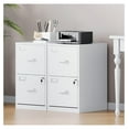 thumbnail image 5 of 2 Drawer File Cabinet with Lock, Metal Filing Cabinets for Home Office, White Vertical File Cabinet - Steel Narrow File Cabinet for Letter/Legal Size Documents, 5 of 7