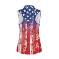 thumbnail image 2 of HUIACONG Vintage American Flag Women's Sleeveless Golf Shirts, Breathable Sleeveless Shirts Durable Quick Dry Sport Tank Top Half Zip, 2 of 7